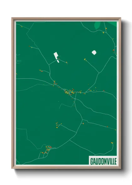 Une affiche de carte sur Gaudonville