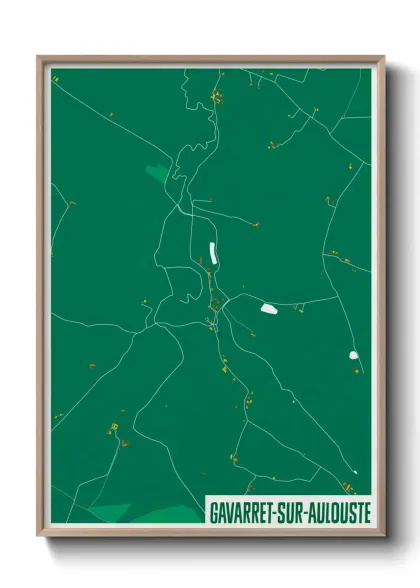 Une affiche de carte sur Gavarret-sur-Aulouste