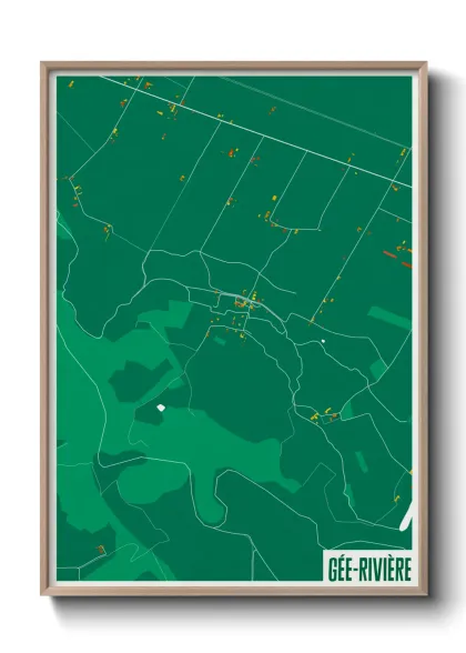 Une affiche de carte sur Gée-Rivière
