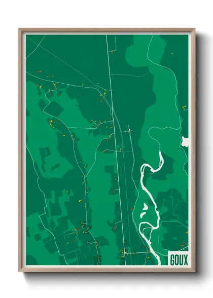 Une affiche de carte sur Goux