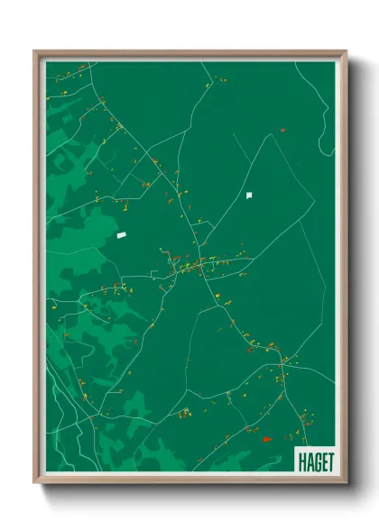 Une affiche de carte sur Haget
