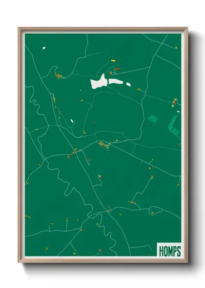 Une affiche de carte sur Homps