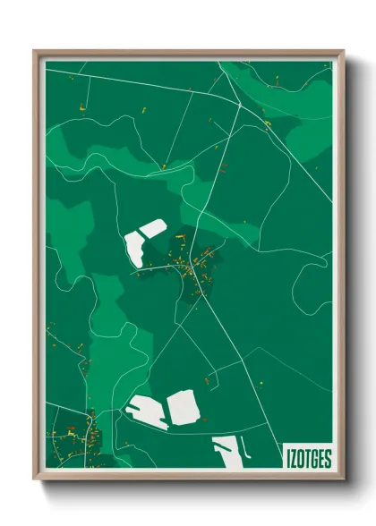 Une affiche de carte sur Izotges