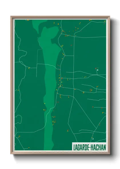 Une affiche de carte sur Lagarde-Hachan