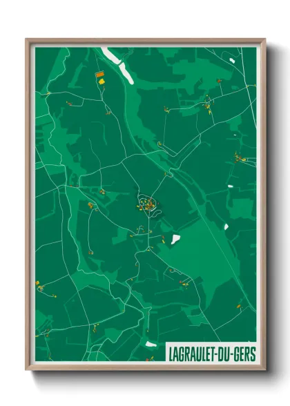Une affiche de carte sur Lagraulet-du-Gers