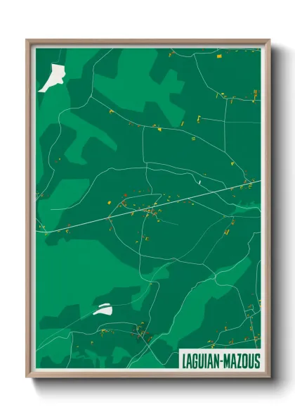 Une affiche de carte sur Laguian-Mazous