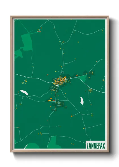 Une affiche de carte sur Lannepax