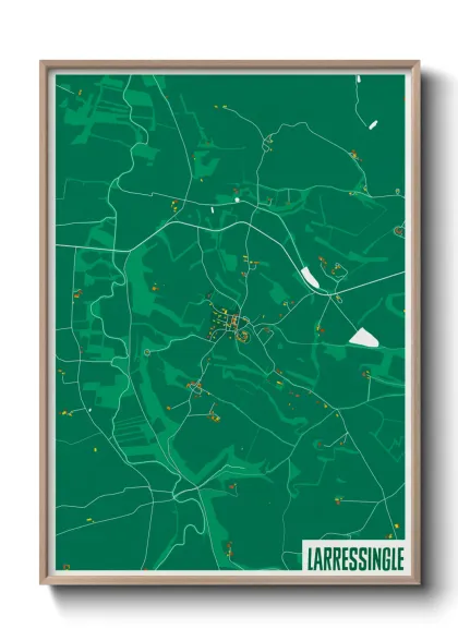 Une affiche de carte sur Larressingle