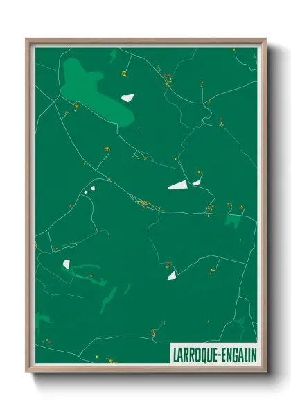 Une affiche de carte sur Larroque-Engalin