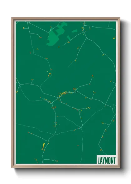 Une affiche de carte sur Laymont