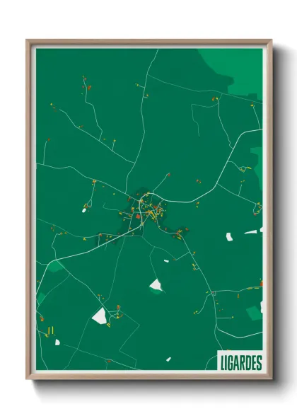 Une affiche de carte sur Ligardes