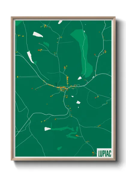 Une affiche de carte sur Lupiac