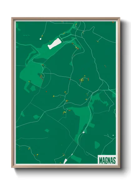 Une affiche de carte sur Magnas