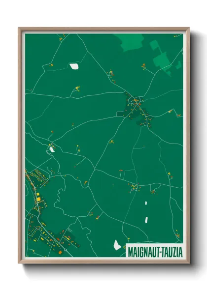 Une affiche de carte sur Maignaut-Tauzia