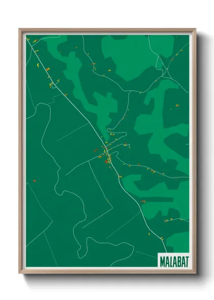 Une affiche de carte sur Malabat