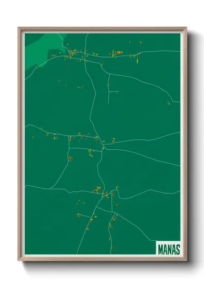 Une affiche de carte sur Manas