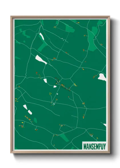 Une affiche de carte sur Mansempuy