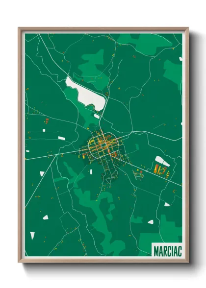 Une affiche de carte sur Marciac