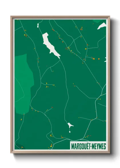 Une affiche de carte sur Margouët-Meymes