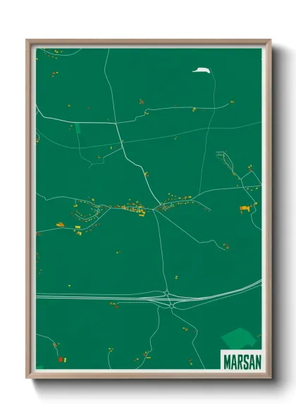 Une affiche de carte sur Marsan
