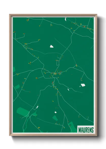 Une affiche de carte sur Maurens
