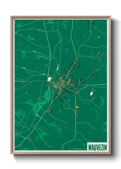 Une affiche de carte sur Mauvezin