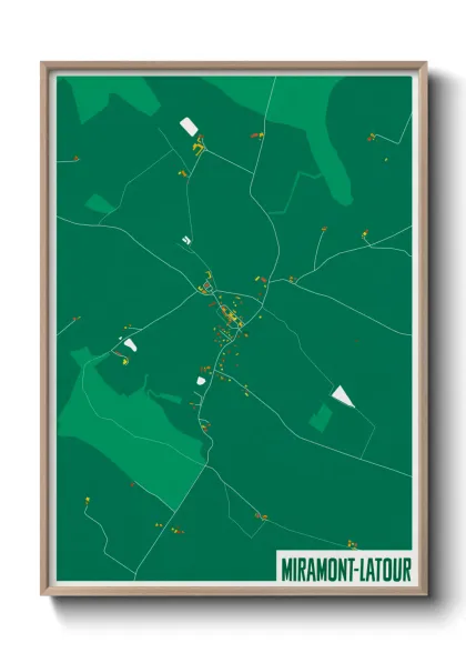 Une affiche de carte sur Miramont-Latour