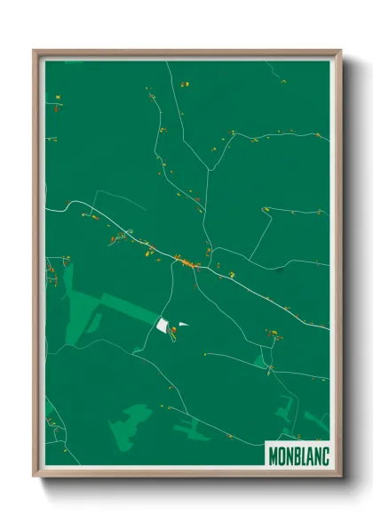 Une affiche de carte sur Monblanc