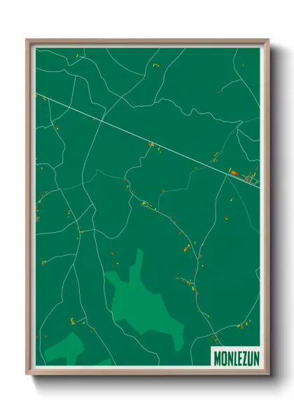 Une affiche de carte sur Monlezun