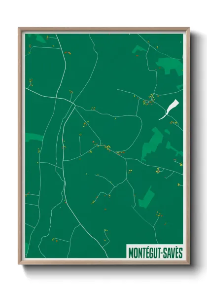 Une affiche de carte sur Montégut-Savès