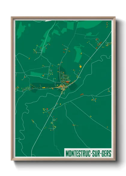 Une affiche de carte sur Montestruc-sur-Gers
