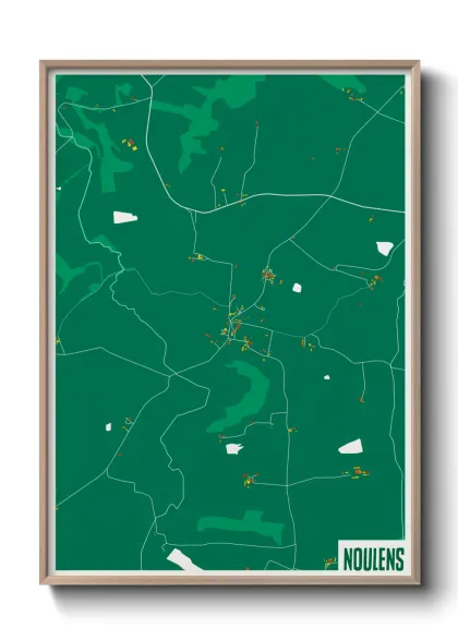 Une affiche de carte sur Noulens