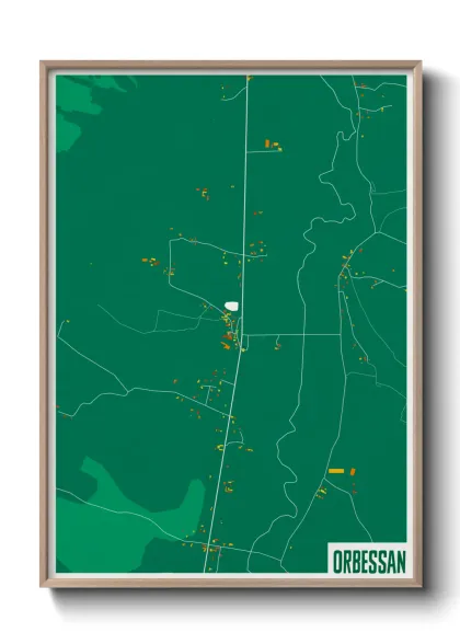 Une affiche de carte sur Orbessan