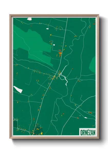 Une affiche de carte sur Ornézan