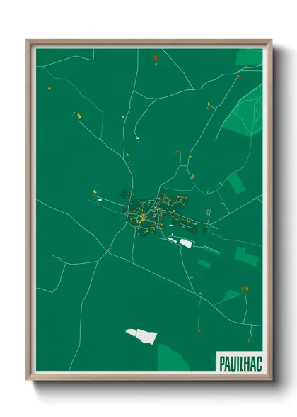 Une affiche de carte sur Pauilhac