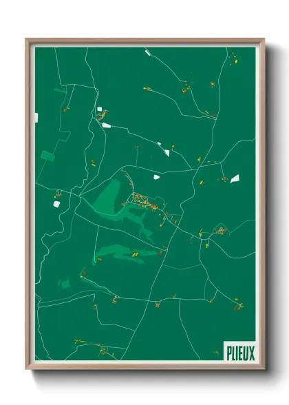 Une affiche de carte sur Plieux