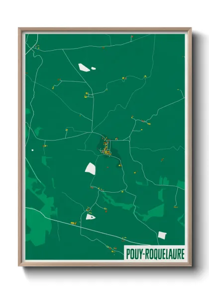 Une affiche de carte sur Pouy-Roquelaure