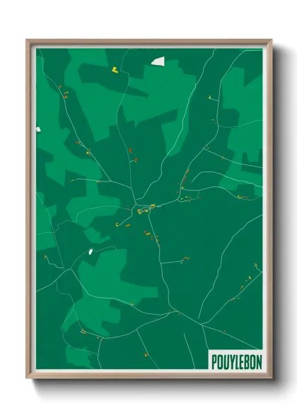 Une affiche de carte sur Pouylebon