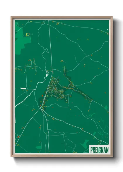 Une affiche de carte sur Preignan