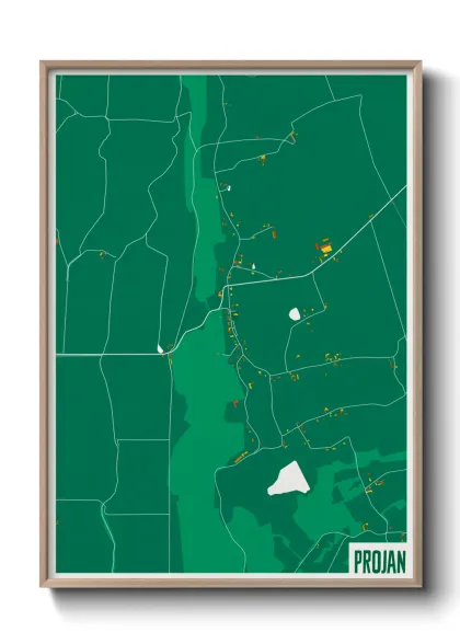 Une affiche de carte sur Projan