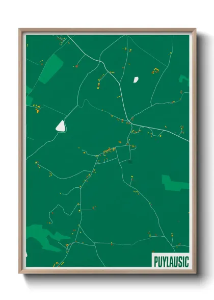 Une affiche de carte sur Puylausic