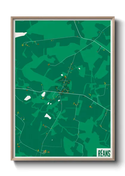 Une affiche de carte sur Réans