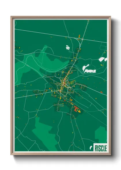 Une affiche de carte sur Riscle