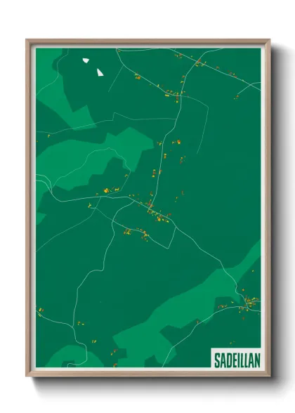 Une affiche de carte sur Sadeillan
