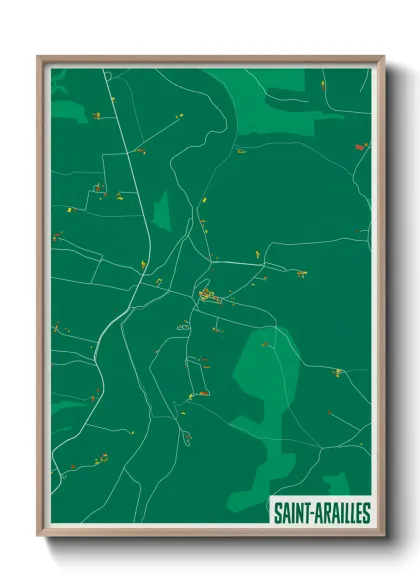 Une affiche de carte sur Saint-Arailles