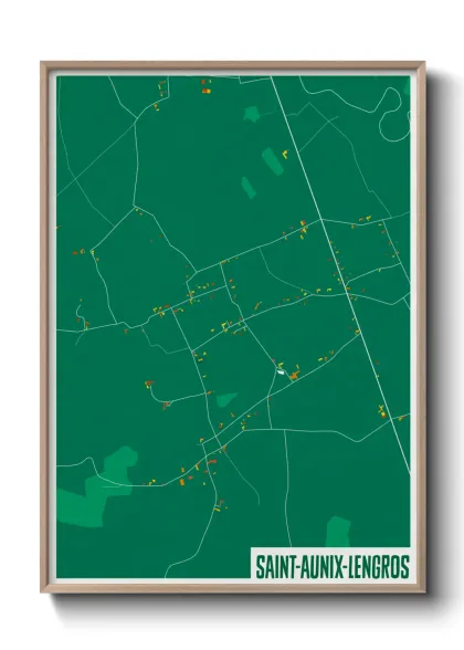 Une affiche de carte sur Saint-Aunix-Lengros