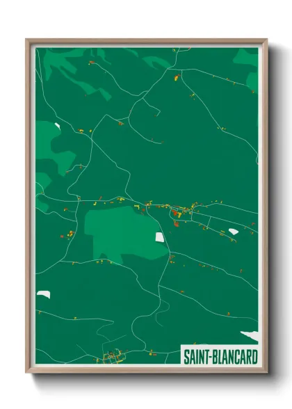 Une affiche de carte sur Saint-Blancard