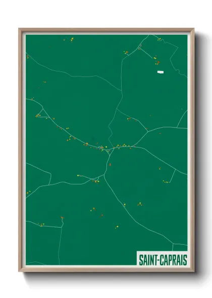 Une affiche de carte sur Saint-Caprais