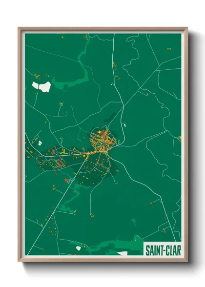 Une affiche de carte sur Saint-Clar