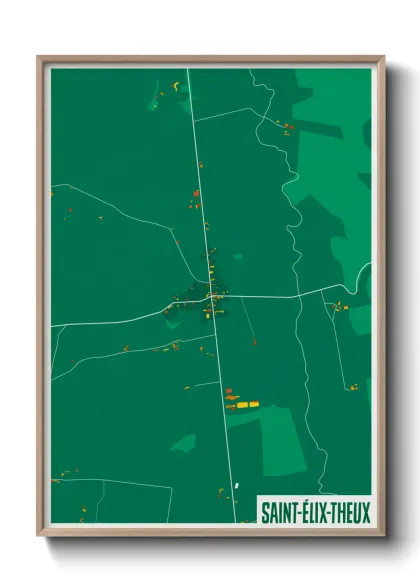 Une affiche de carte sur Saint-Élix-Theux